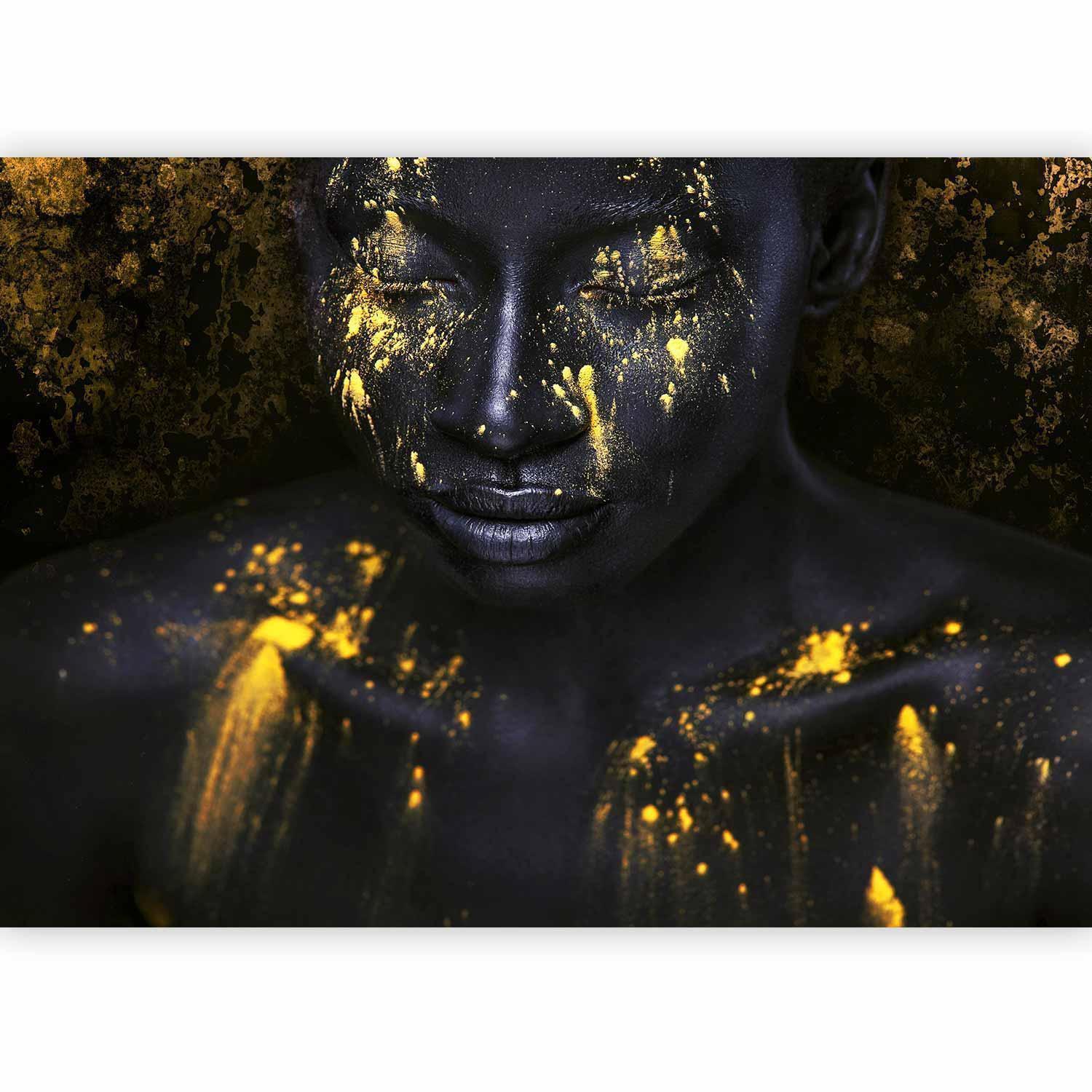 Fototapete mit goldverzierte Kunst, "Bathed in Gold", einzigartige Wanddekoration.