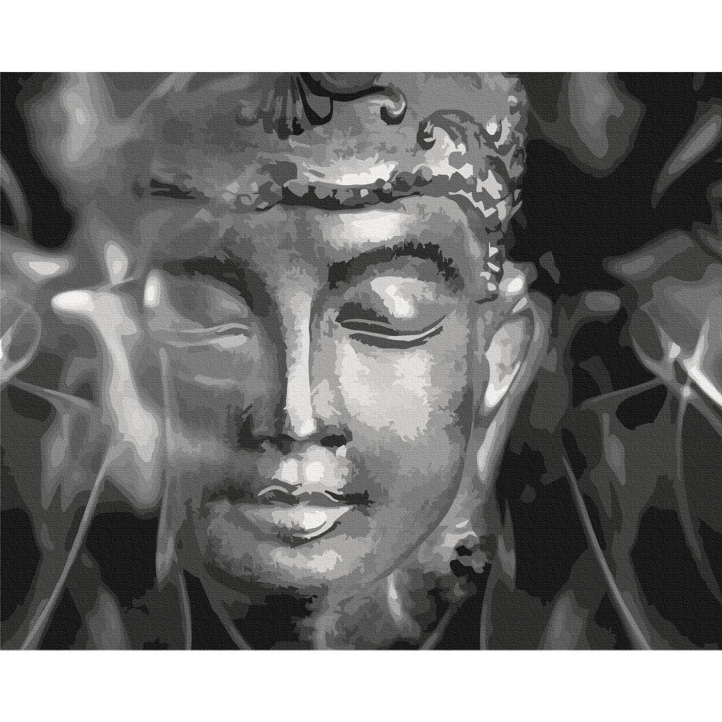 Malen nach Zahlen - Buddha in Black and White