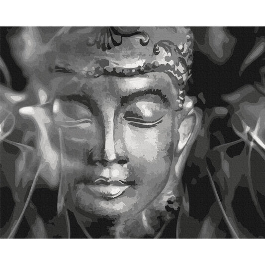 Malen nach Zahlen - Buddha in Black and White
