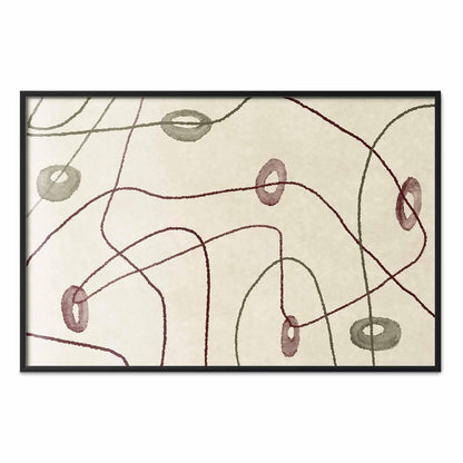 Poster - Lines and Shapes - a bead labyrinth on a pale, worn background