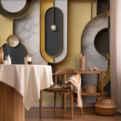 Fototapete - Gold-marble Geometric Pattern