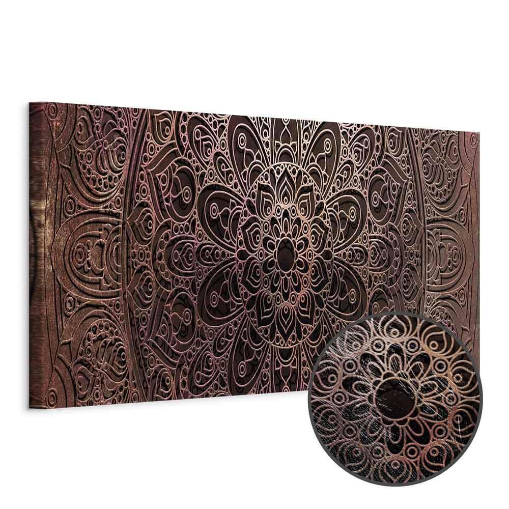 Leinwandbild - Mandala: Amber Silence