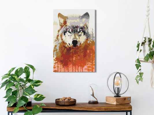 Malen nach Zahlen - Wolf and Forest