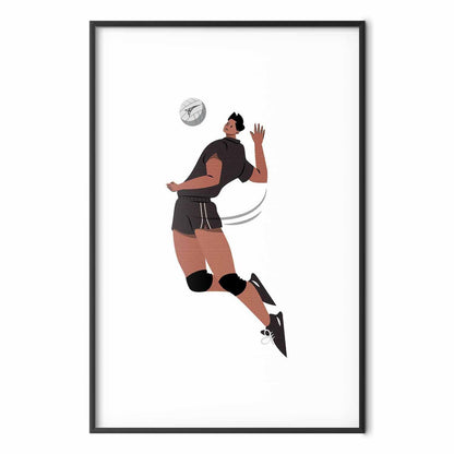 Poster - Volleyball Player on a Light Background - Illustration