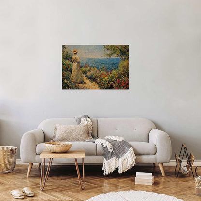 Poster - Nostalgic impression - a pensive woman contemplating