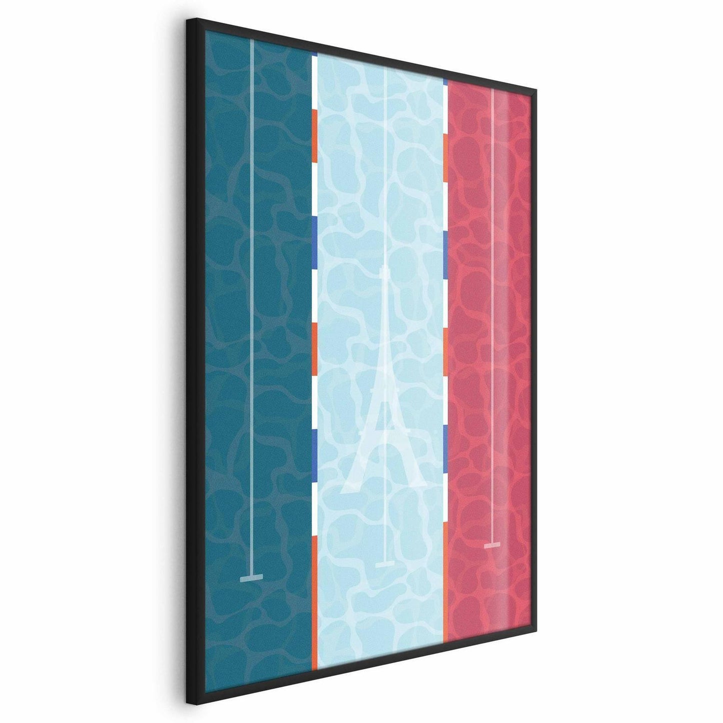 Poster - Illustration of a Pool Against the French Flag Artgeist
