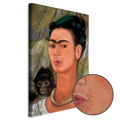 Leinwandbild - Frida Kahlo – Self-Portrait with Monkey
