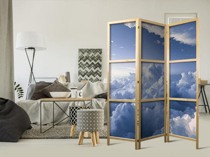 Japanischer Paravent - Aerial Landscapes: Rays Illuminating Fluffy Cloud Formations