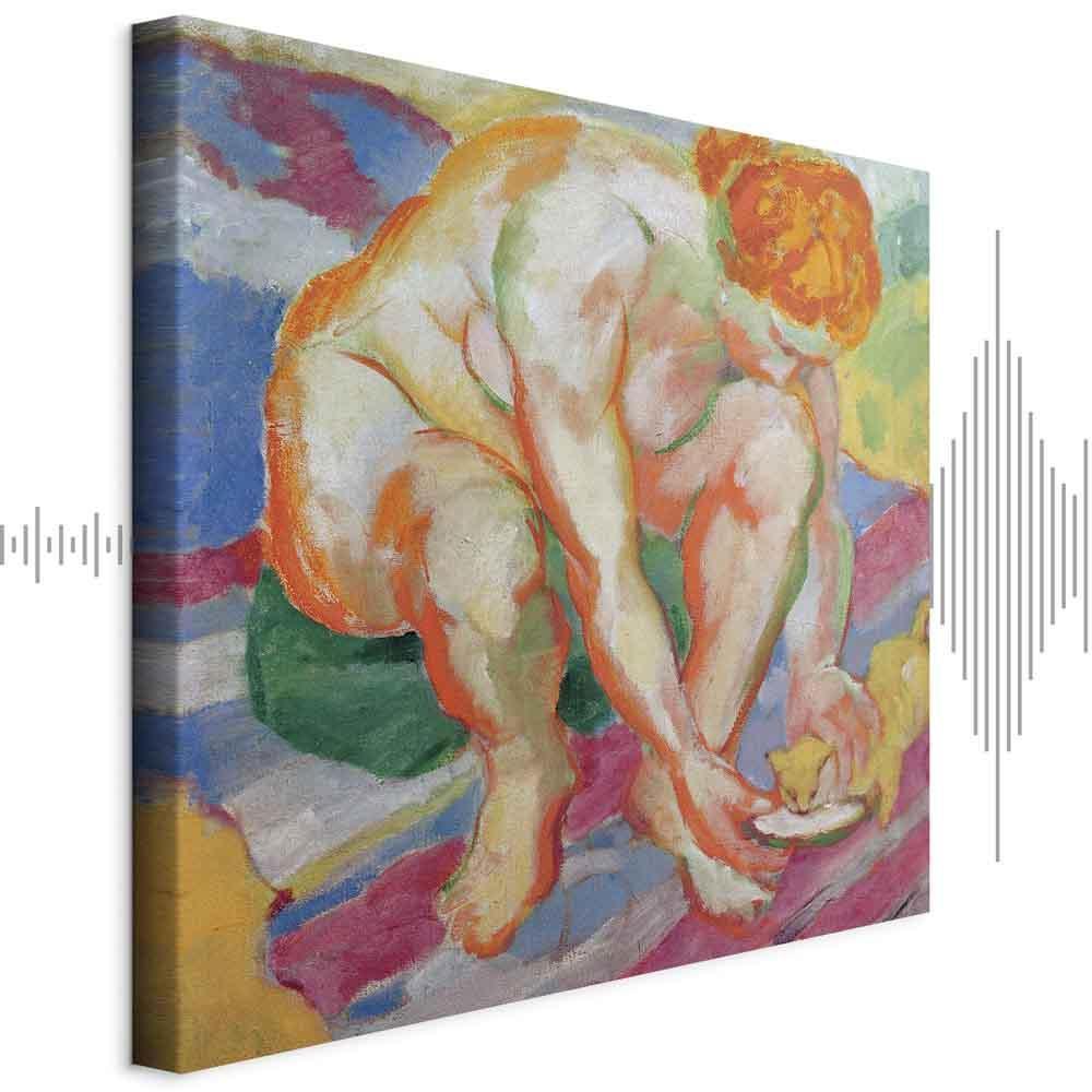 Leinwandbild - Franz Marc – Nude with cat