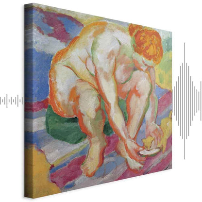 Leinwandbild - Franz Marc – Nude with cat