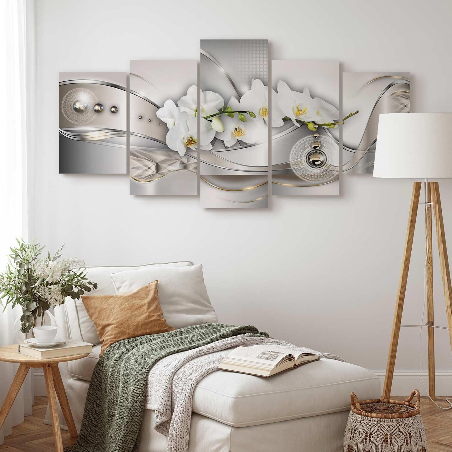 Leinwandbild „Perlmutt-Tanz der Orchideen“ – Eleganz in Blütenform