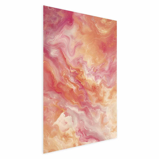 Poster - Fiery Colors - dynamic shapes in fire and pink tones Artgeist
