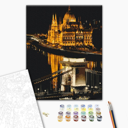 Malen nach Zahlen - Budapest at night