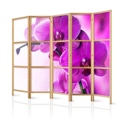 Japanischer Paravent - Violet Orchids II Artgeist