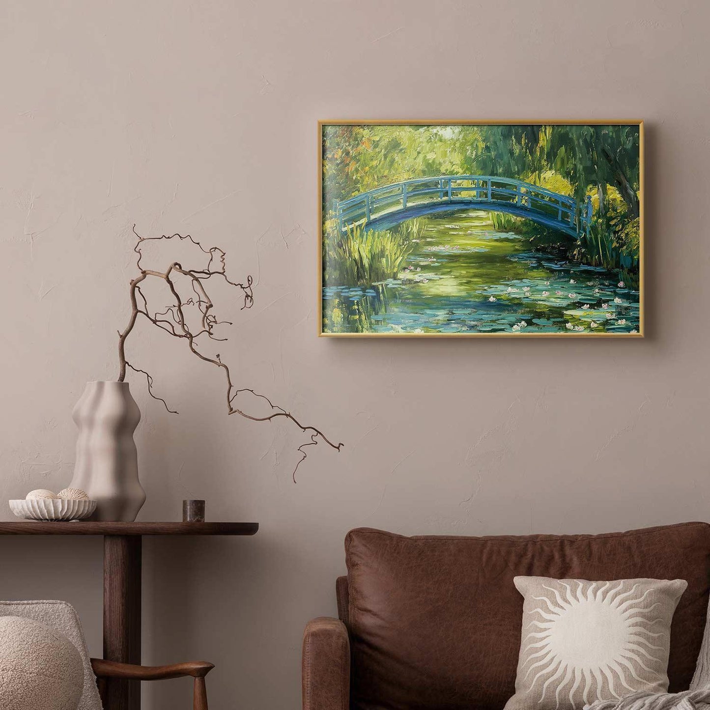 Poster - Impressionist bridge - painting of a bridge against a picturesque background