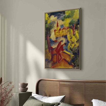 Leinwandbild - August Macke – Men on the Road by the Lake