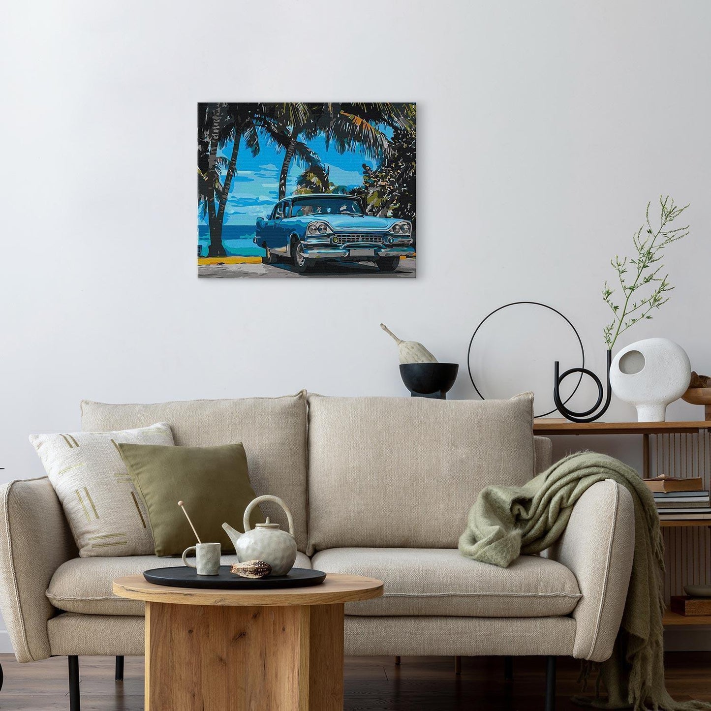 Malen nach Zahlen - Car under Palm Trees