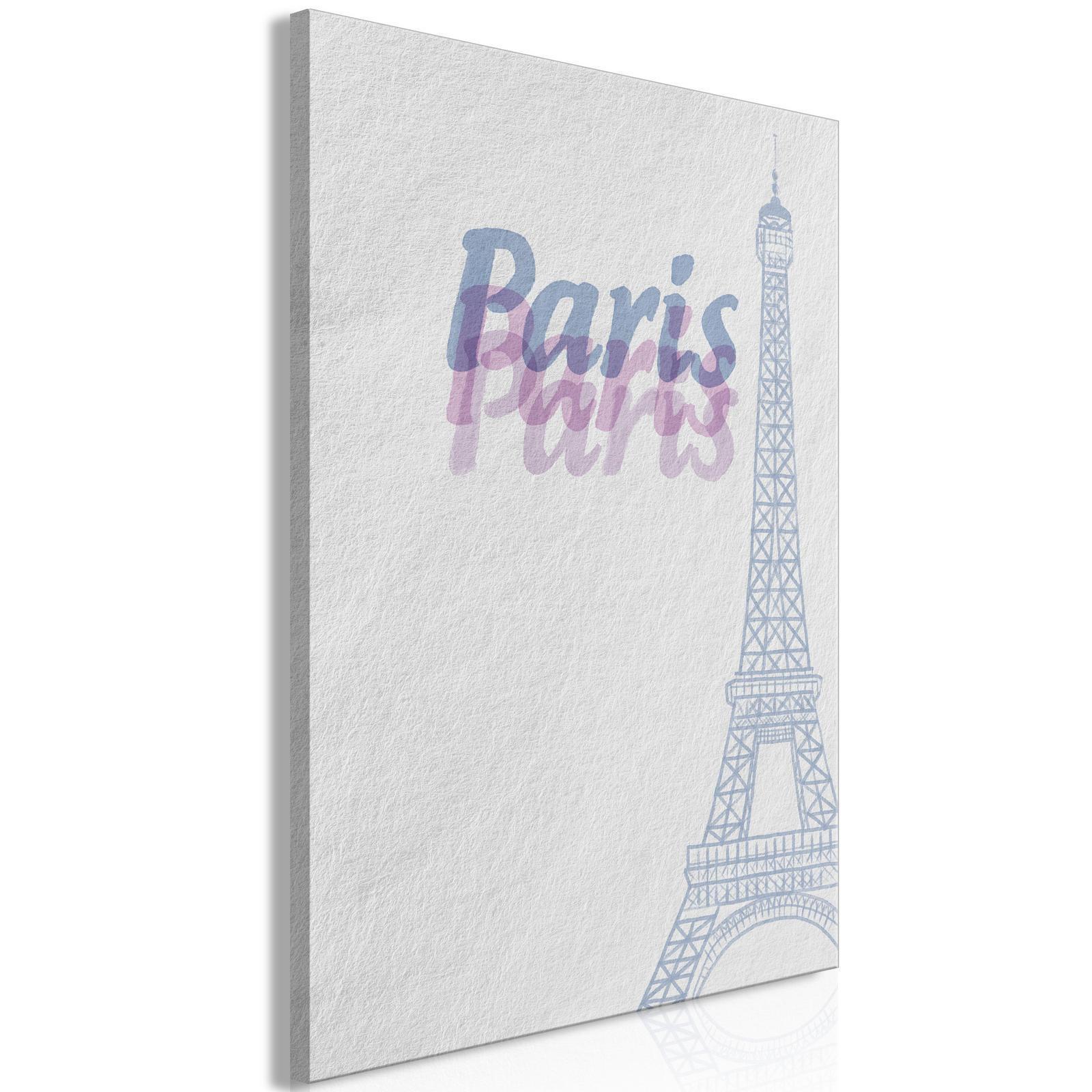 Leinwandbild - Paris in Watercolours (1 Part) Vertical Artgeist