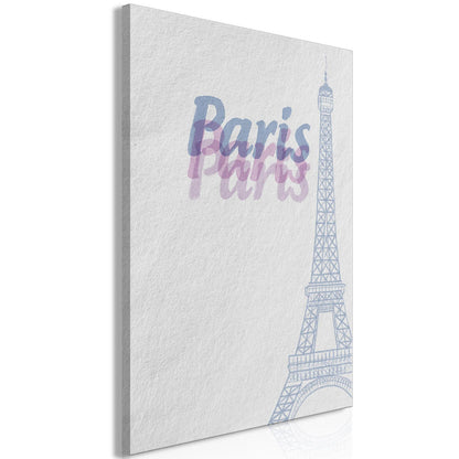 Leinwandbild - Paris in Watercolours (1 Part) Vertical Artgeist