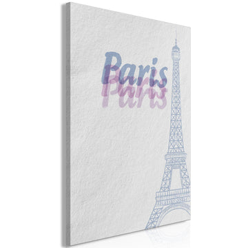 Leinwandbild - Paris in Watercolours (1 Part) Vertical Artgeist