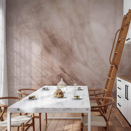 Fototapete - Abstract scandi boho - delicate composition with lettering and flowers