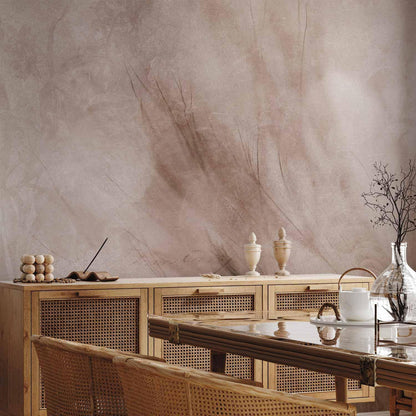 Fototapete - Abstract scandi boho - delicate composition with lettering and flowers