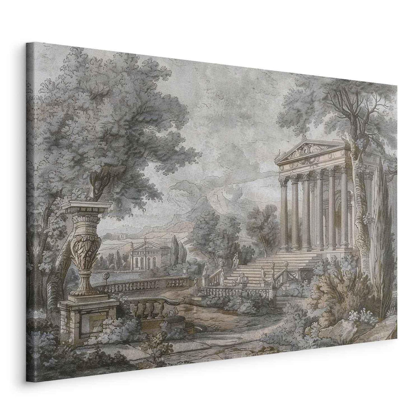 Leinwandbild - Temple on a hill - Greek architecture in subdued colours