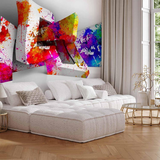 Fototapete „3D Formen“ – Moderne Tiefe und Struktur für Ihre Wand