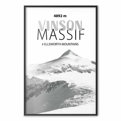 Poster - The majestic Vinson Massif mountain peak, crown of mountains, mountain landscape