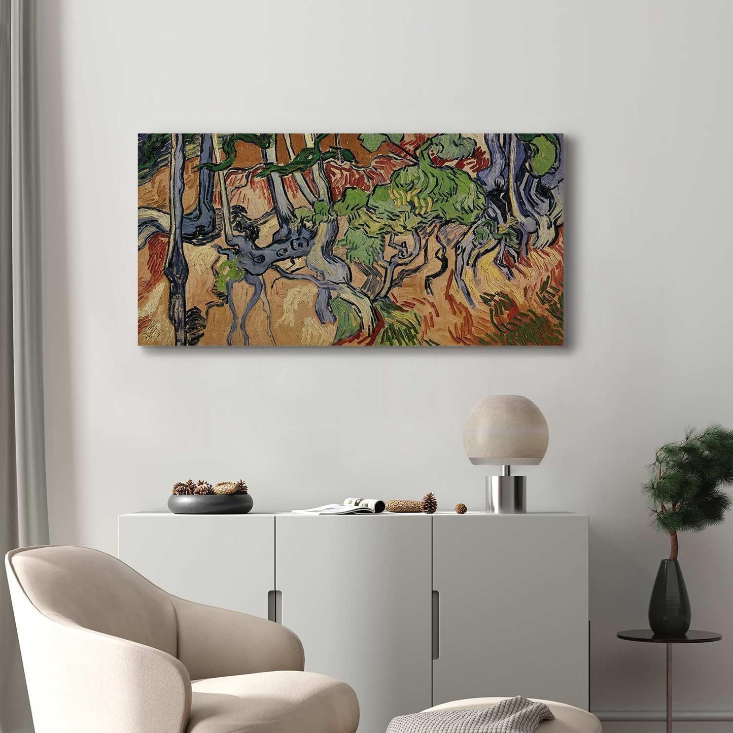 Leinwandbild - Vincent Van Gogh – Tree roots