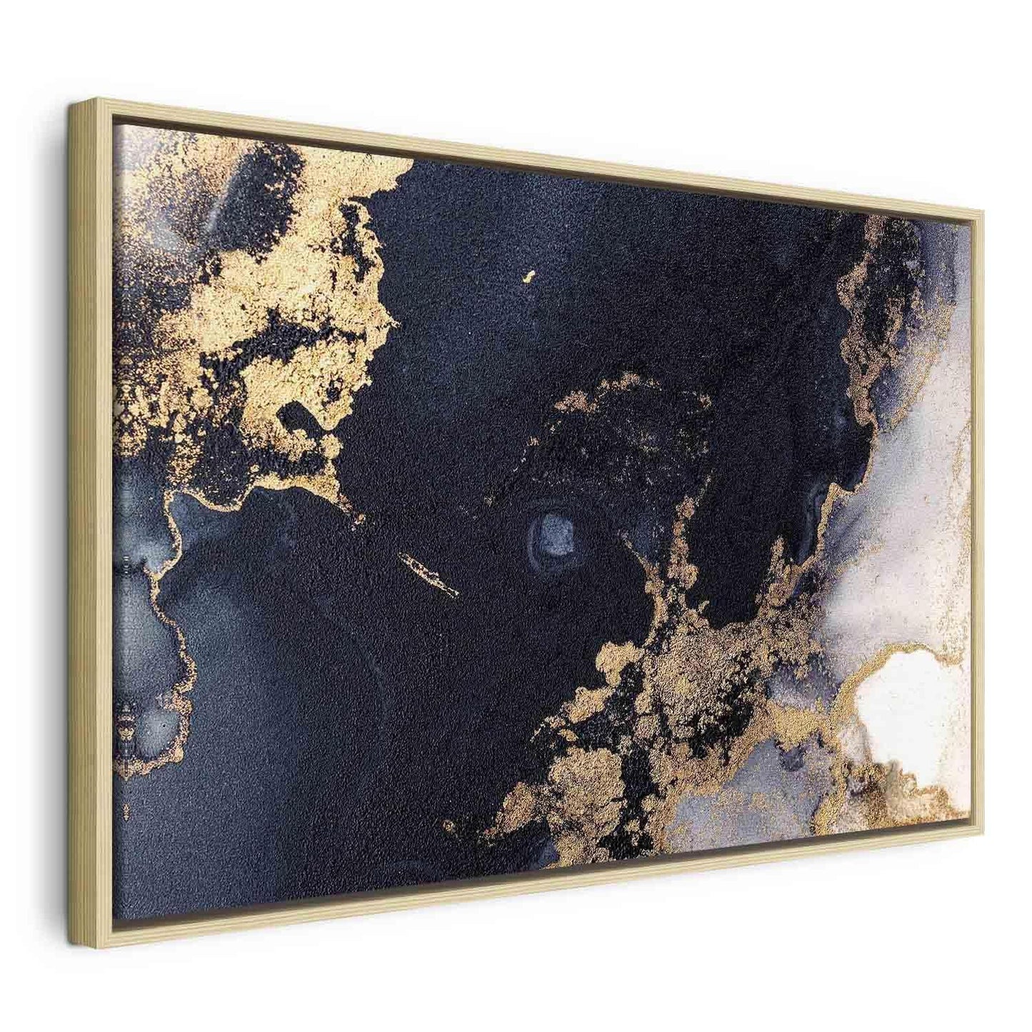Leinwandbild - Marble and navy blue – abstract textured pattern inspired by the starry sky