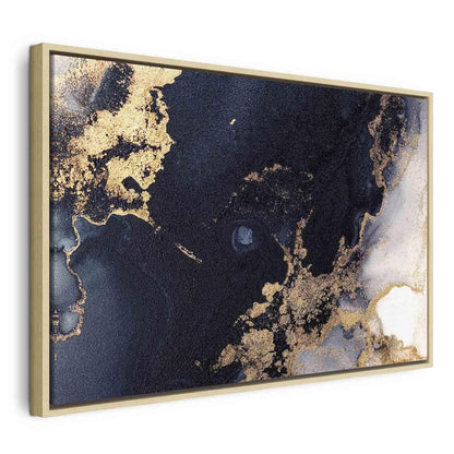 Leinwandbild - Marble and navy blue – abstract textured pattern inspired by the starry sky