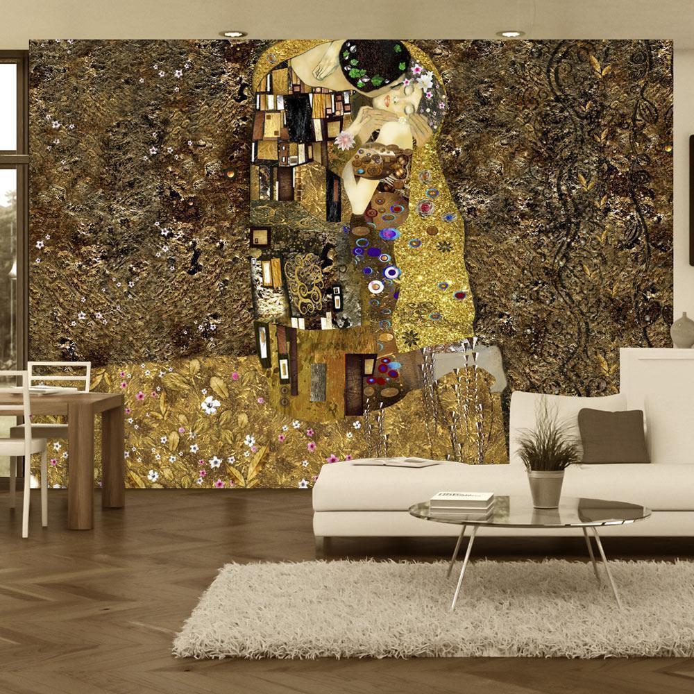 Tapete „Goldener Kuss“ – Klimt-Inspiration für elegante Wohnträume - sawelt.eu