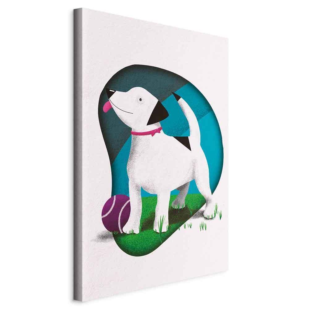 Leinwandbild - Dog and Ball (1 Part) Vertical