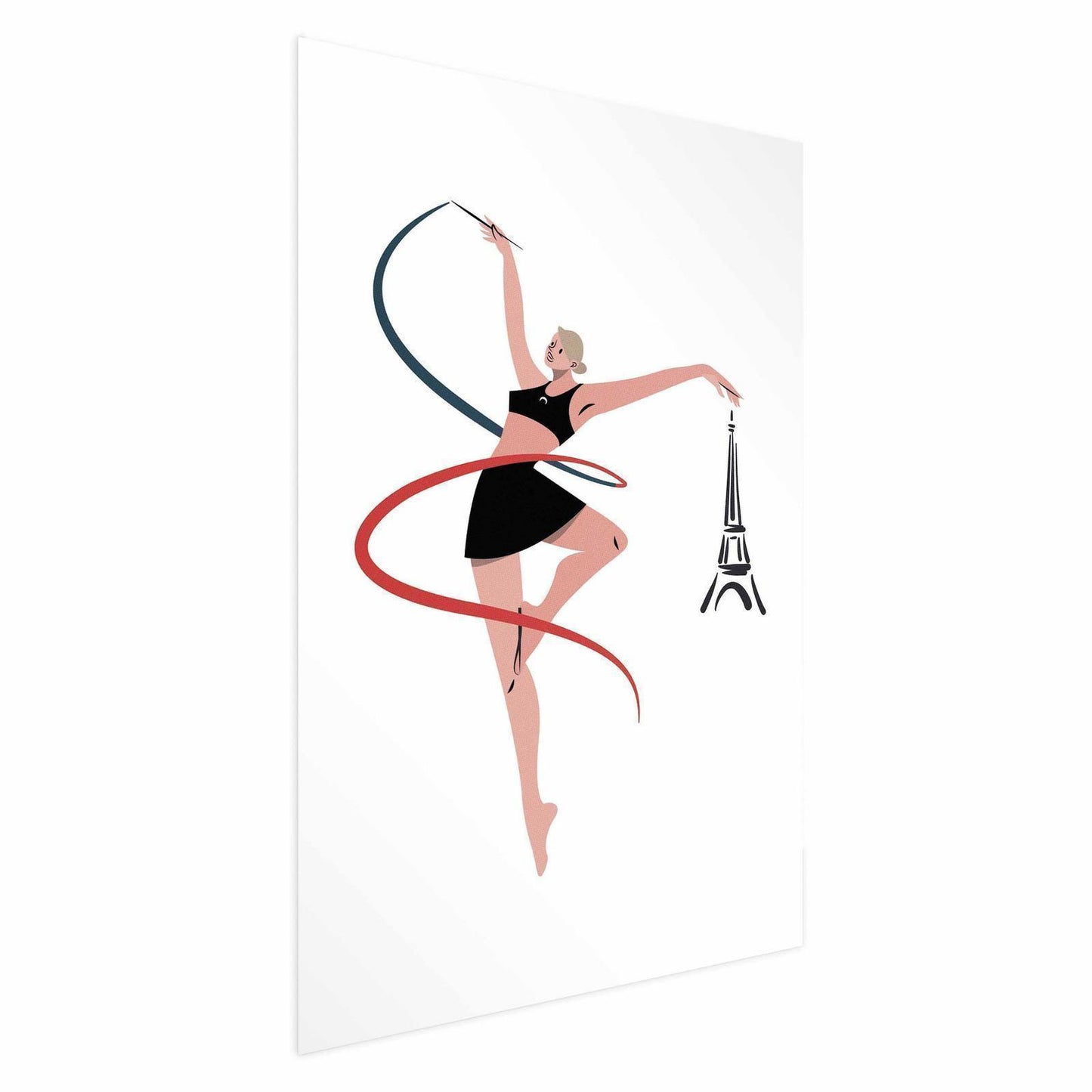 Poster - Illustration of a Woman with a Ribbon - Artistic Gymnastics