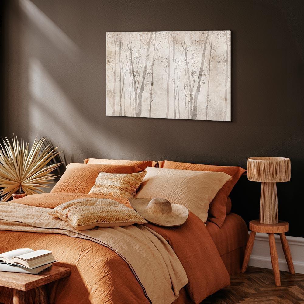 Leinwandbild - Beige Forest of Thoughts (1 Part) Wide