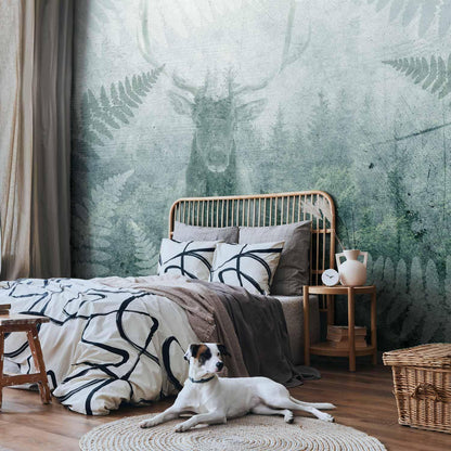 Fototapete - Deer in Ferns - Third Variant