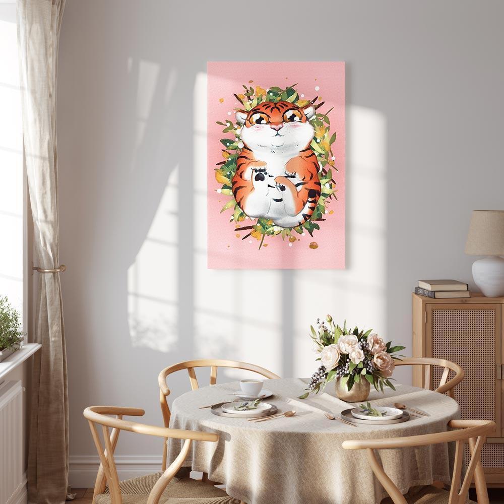 Leinwandbild - Tigger on the Grass (1 Part) Vertical