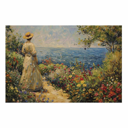 Poster - Nostalgic impression - a pensive woman contemplating