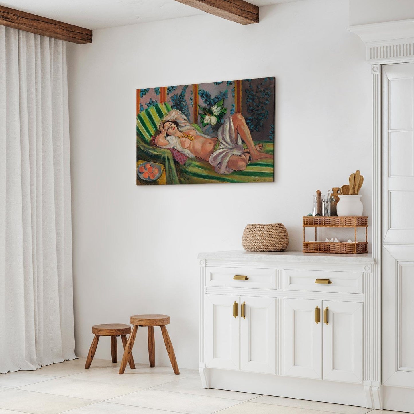 Leinwandbild - Henri Matisse – Reclining Odalisque with Magnolias