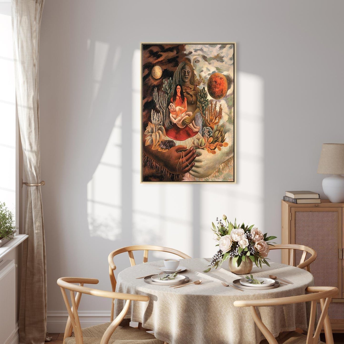 Leinwandbild - Frida Kahlo – The Love Embrace of the Universe, the Earth (Mexico), Myself, Diego, and Señor Xolotl