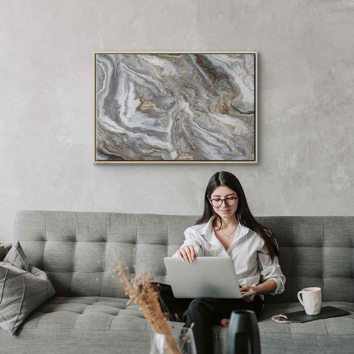 Leinwandbild - Stone abstractions – marble structures in neutral shades