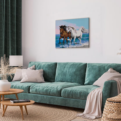 Malen nach Zahlen - Horses at the Seaside