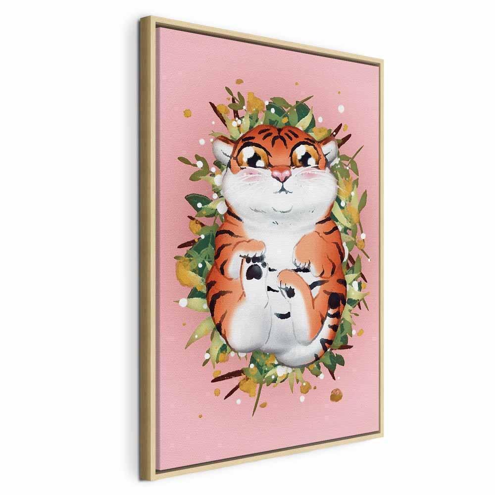 Leinwandbild - Tigger on the Grass (1 Part) Vertical