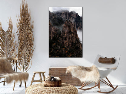 Leinwandbild - Heart of Mountain Landscape (1-part) - Clouds Amid Rocks Artgeist