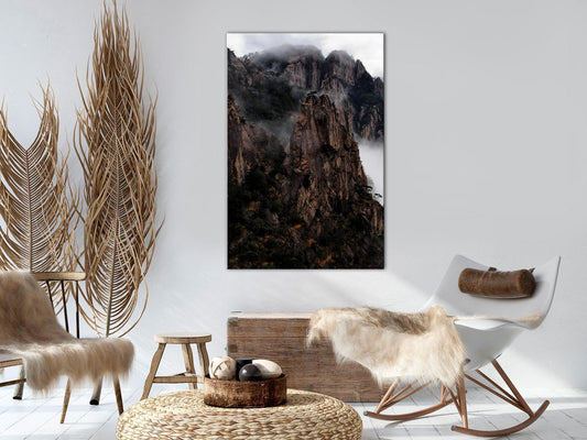 Leinwandbild - Heart of Mountain Landscape (1-part) - Clouds Amid Rocks Artgeist