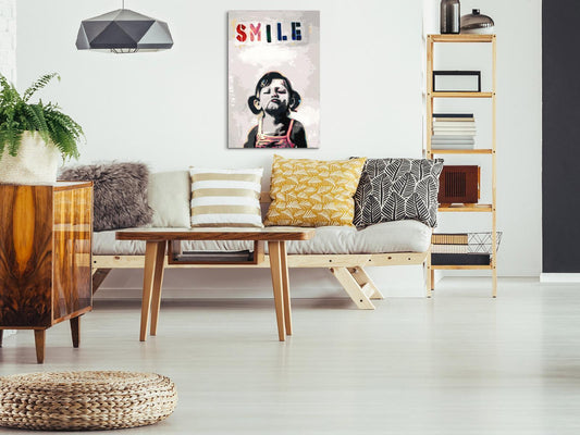 Kleines Mädchen Wandbild zum Ausmalen - Liebevolles Kinderporträt mit nummerierten Feldern für entspannende Malstunden - Sawelt