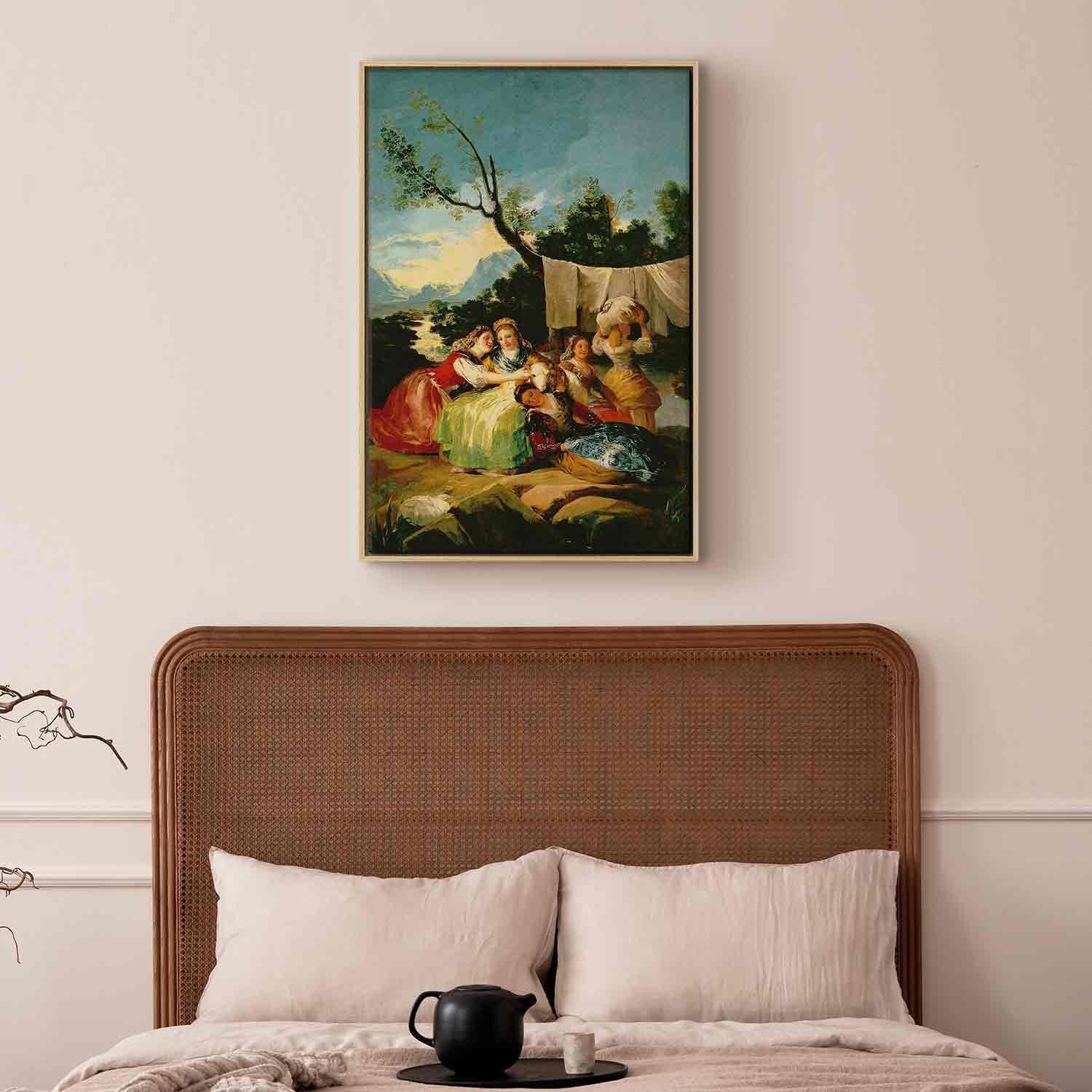 Leinwandbild - The Washerwomen before (Francisco Goya) Artgeist