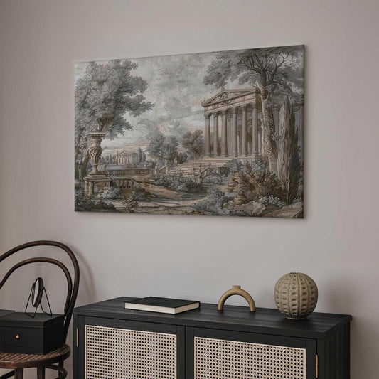 Leinwandbild - Temple on a hill - Greek architecture in subdued colours