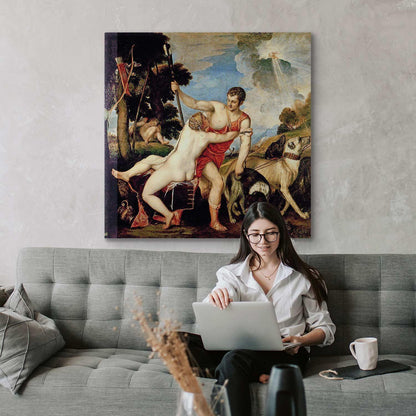 Leinwandbild - Titian – Venus and Adonis